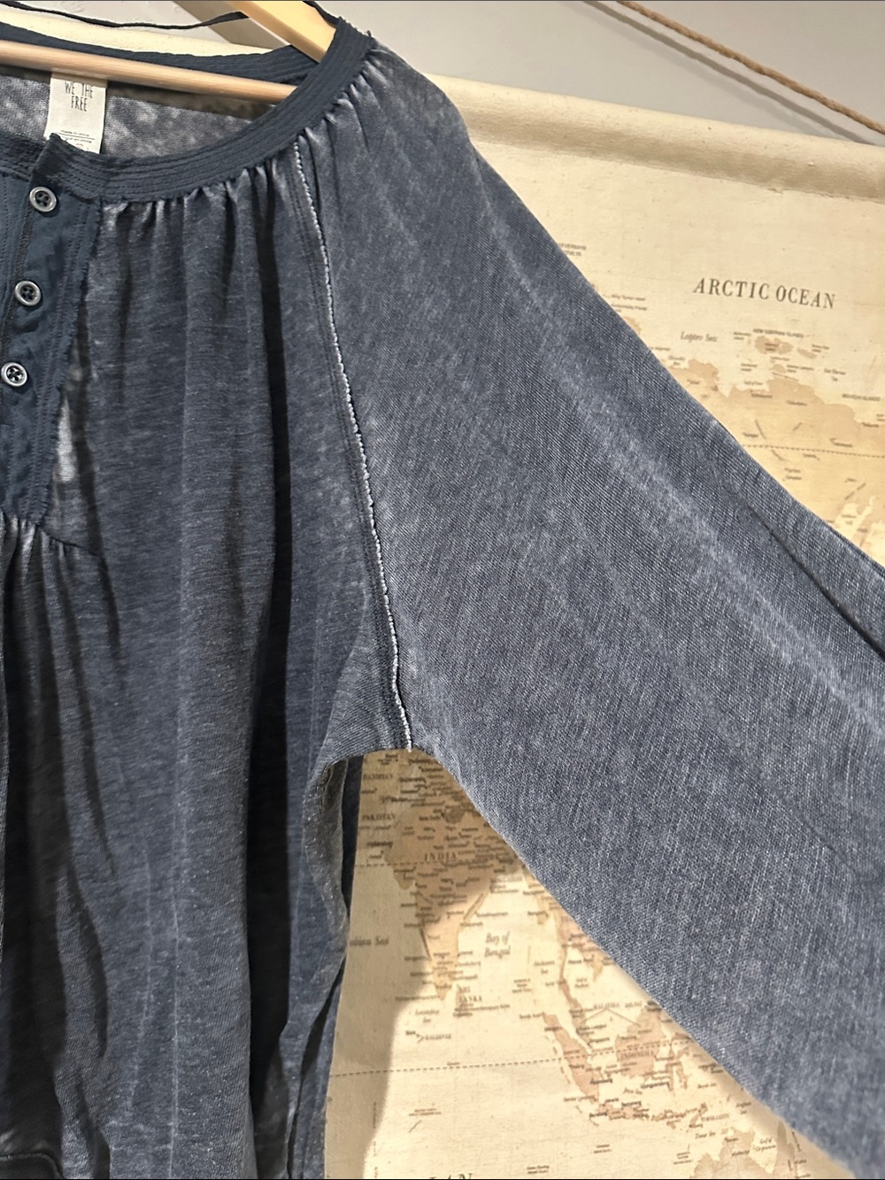 We The Free Washed gray Long-Sleeve Peasant Top - Picture 8 of 11
